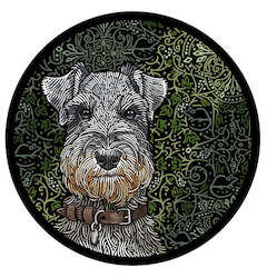 Doggieology Art - Schnauzer with pattern