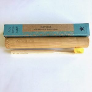 Bamboo ecofriendly toothbrush travel case and toothbrush