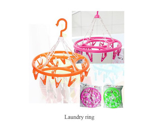 Peg Hanger Laundry Ring 1pcs Assorted