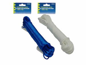 Homewares: PVC Coated Rope Cloth Lines 1pcs 3mm x 10m Assorted With Plastic Hook