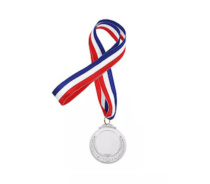 Award Medal Sliver With Lanyard