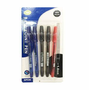 Ball Pen 5pcs Mix Colour 2xBlue 2xBlack 1xRed