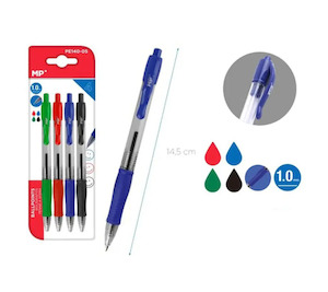 Ballpoint Ball Pen 1.0mm 4Pcs Mix 4 Colour