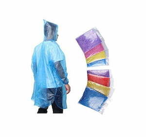 Disposable PE Raincoat Poncho Adult Size Assorted