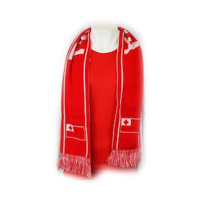 Tonga Red Scarf Tongan Flag Embroidery