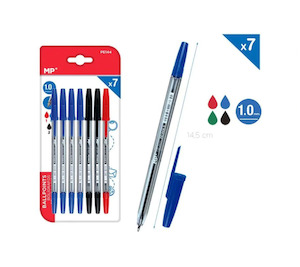 Ballpoint Ball Pen 1.0mm 7Pcs Mix 3 Colour