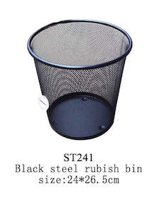 Black Steel rubish bin 24×26.5cm