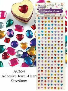 Homewares: Adhesive Jewel-Heart Size: 12mm