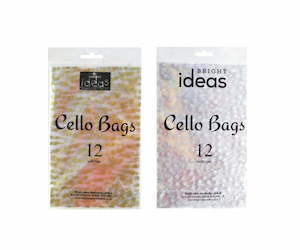 Clear Cellophane Cello Bags 12pcs Gold or Silver Star