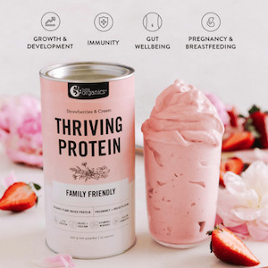 Pharmacy: Nutra Organics Thriving Protein Strawberries + Cream 450 gm