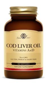 Solgar Cod Liver Oil Softgels Vitamin A & D 100 capsules