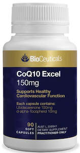 Bioceuticals CoQ10 Excel 150mg 60 And 90 Caps Healthy Cardiovascular System Function