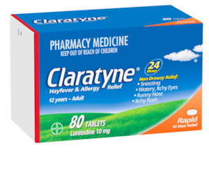 Pharmacy: claratyne 10mg tabs 80