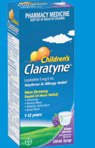 Pharmacy: claratyne childrens syrup grape 60ml