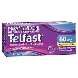 Telfast 60mg 20 Tablets