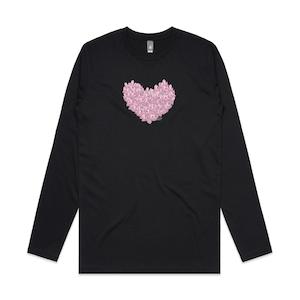 Pink Crystal Heart long sleeve t shirt