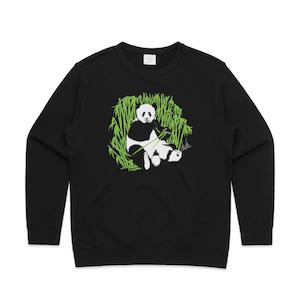 Womens Sweatshirts: Ebony and Ivory Giant Panda crew