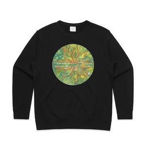 Womens Sweatshirts: Praying Mantis In Lotus crew