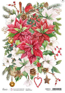 A4 Rice Paper - Poinsettia