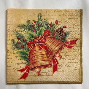 Napkin - Christmas Bells Cream