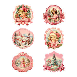 Paint: Christmas Transfers - Pink Christmas Frames 2 - AVAILABLE FOR PRE-ORDER