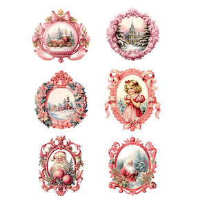 Christmas Transfer - Pink Christmas Frames 1 - AVAILABLE FOR PRE-ORDER