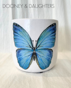 Large Pot - Blue Butterfly