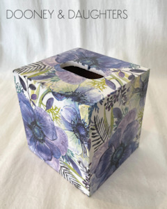 Purple Flowers Tissue Box