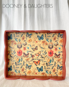 Autumn Butterflies Small Scallop Tray