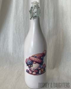 Pink & Purple Gnomes Four Glass Bottle