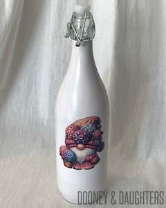 Pink & Purple Gnomes Three Glass Bottle