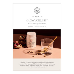 The Beauty Chef Merchandising: Glow Ageless A5 Strut Card - each