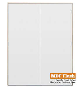 MDF Flush Panel Pine - Double - Flat Jamb - 90mm Stud