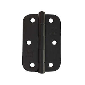 Hardware: Hinge Steel 89X58X2 1/2 Radius Black Electroplate & Lacquered (GREASED PIN)