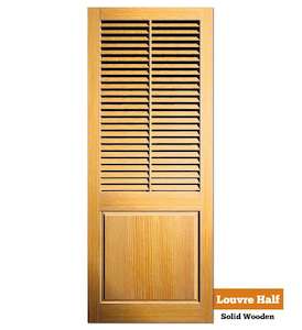 Solid Wooden Doors Interior Doors: Louvre Half -Open