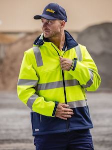 BJ6078T Bisley Taped Two Tone Hi Vis 3 In 1 Soft Shell Jacket