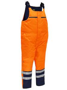 BAB6452T Bisley Taped Hi Vis Freezer Bib & Brace Coverall - Stout