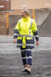 Clothing wholesaling: BKL6975 Bisley Womens Taped Hi Vis 5 In 1 Rain Jacket