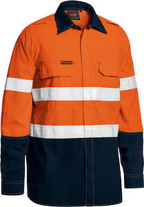 Clothing wholesaling: BS8237T Bisley Tencate Tecasafe Plus 480 Taped Two Tone Hi Vis Lightweight FR Vented Shirt - Long Sleeve