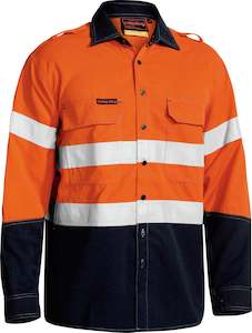 Clothing wholesaling: BS8082T Bisley Tencate Tecasafe Plus 700Taped Two Tone Hi Vis Lightweight FR Vented Shirt - Long Sleeve