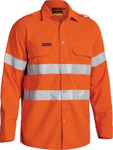 Clothing wholesaling: BS8081T TBisley Tencate Tecasafe Plus 700 Taped Hi Vis Lightweight FR Vented Long Sleeve Shirt