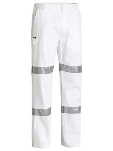 BP6808T Bisley 3M Taped Cotton Drill White Work Pant - Regular