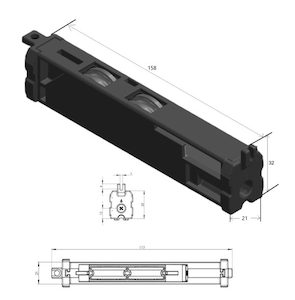 DR2220/06 Double Wheel Door Roller