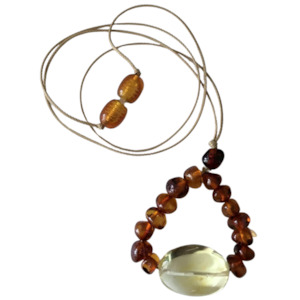 Nursing necklace - Cognac & Lemon