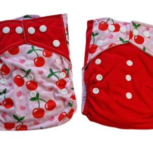 Red Cherry Cloth Nappies (Twin pack)