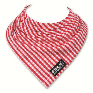 Nursery stock - wholesale: Skibz Dribble Bandana Bib - Red Gingham