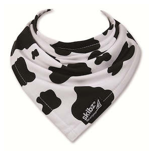 Skibz Dribble Bandana Bib - Black & White Cow