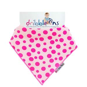 Dribble Ons Designer Bandana Bib - Pink Spot