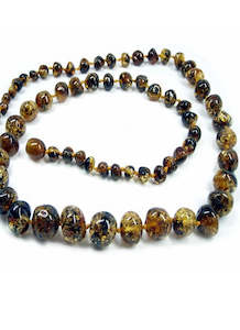 Nursery stock - wholesale: Baby amber necklace - Black & Green