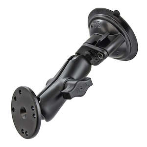 RAM Twist-Lock Suction Cup with Double Socket Arm and Round Base with 1" Ball